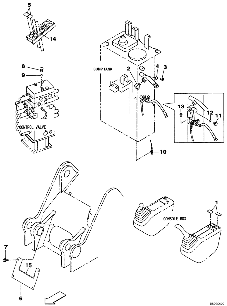 Схема запчастей Case CX135SR - (08-63) - PLUG (08) - HYDRAULICS
