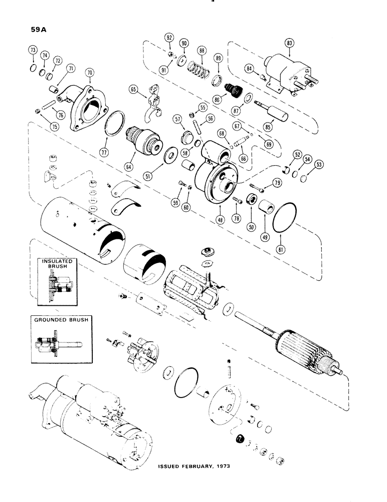 Схема запчастей Case 1150 - (059A) - D42964 STARTER, (401B) DIESEL ENGINE, USED PRIOR TO SN. 7301780 (06) - ELECTRICAL SYSTEMS