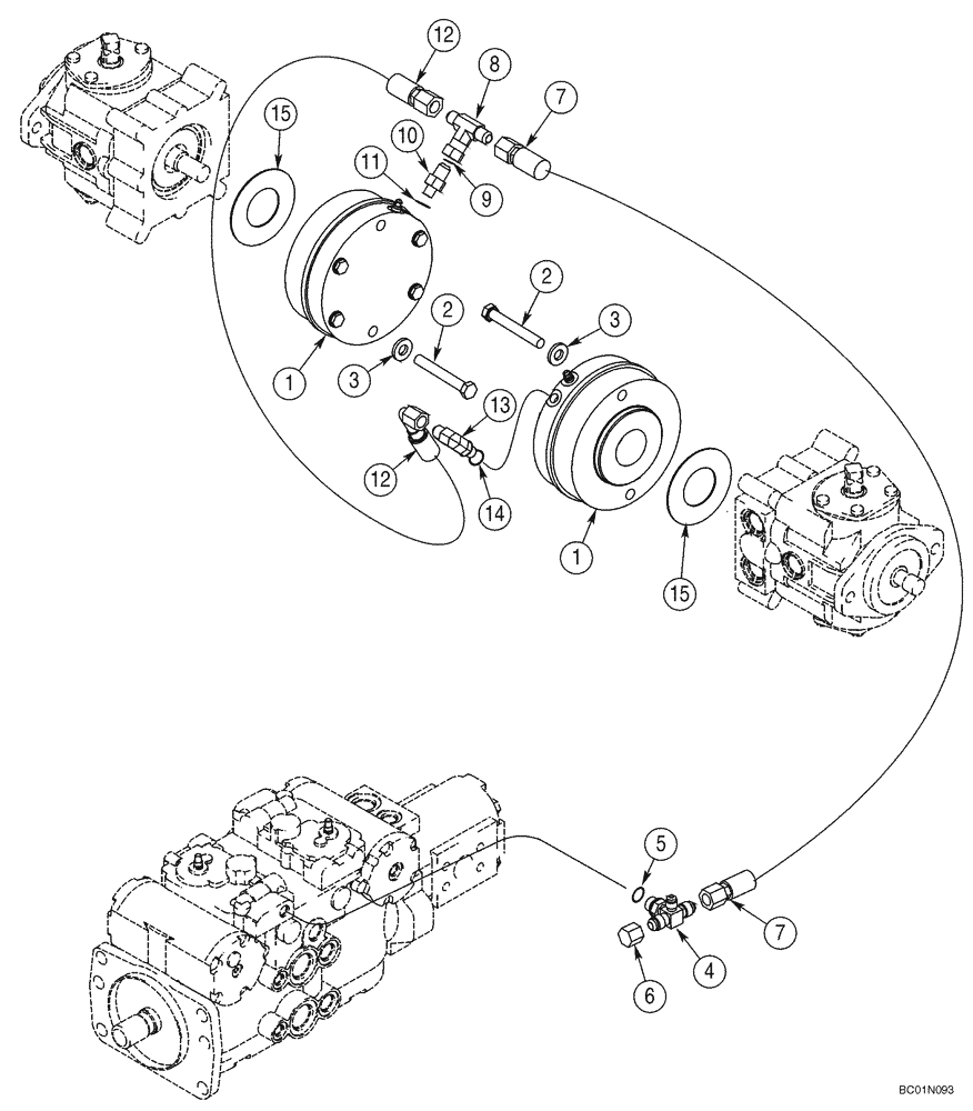 Схема запчастей Case 95XT - (07-02) - HYDRAULIC CIRCUIT, BRAKE (Dec 2 2009 4:08PM) (07) - BRAKES