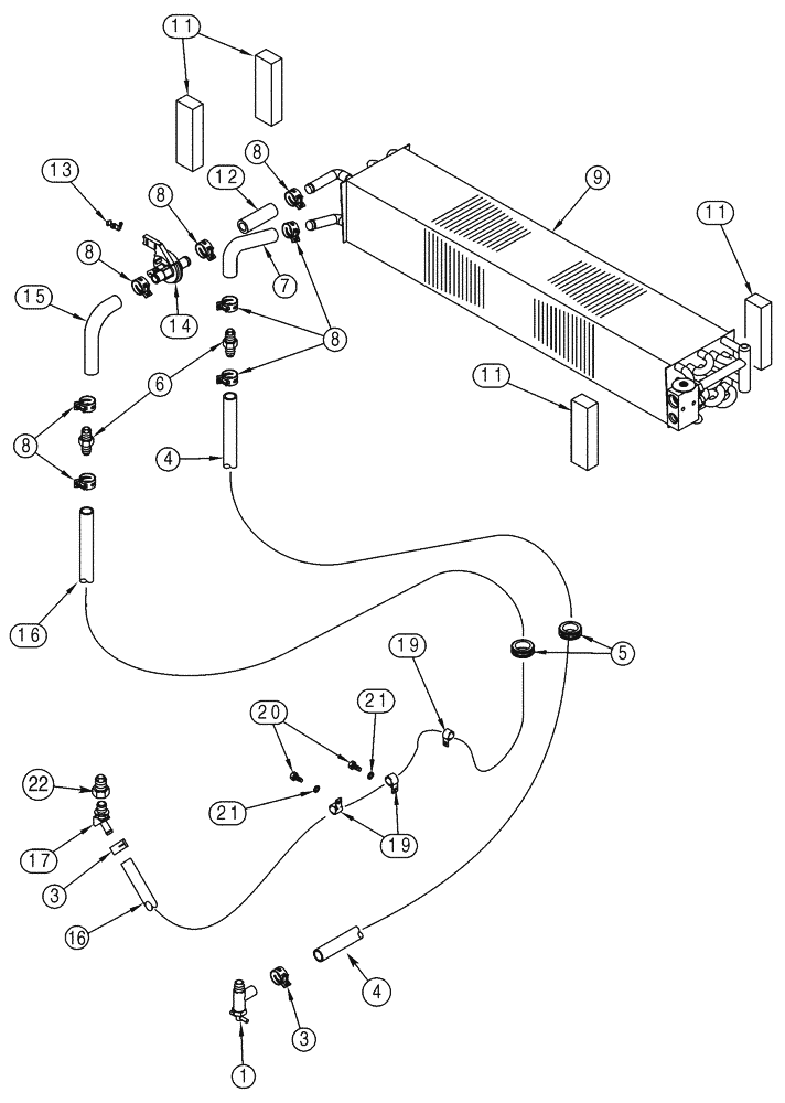 Схема запчастей Case 621D - (09-48) - HEATING SYSTEM (09) - CHASSIS