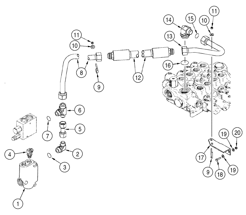 Схема запчастей Case 821C - (08-08) - HYDRAULICS VALVE, PRIORITY (08) - HYDRAULICS
