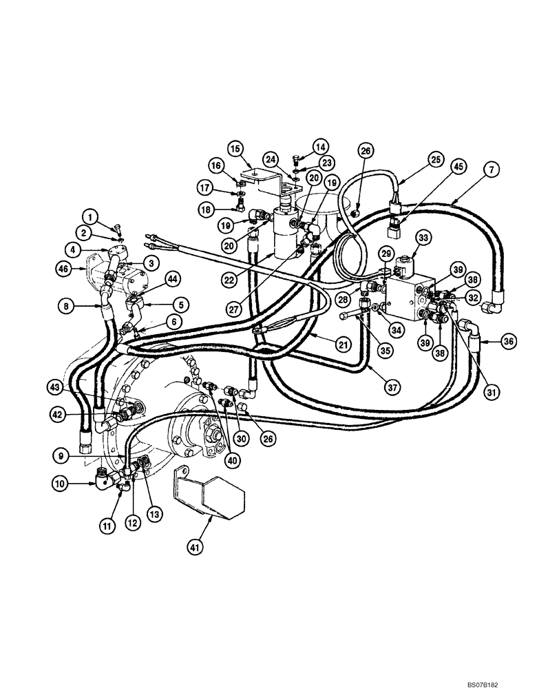 Схема запчастей Case 885 - (08.41[00]) - DIFFERENTIAL LOCK - HYDRAULIC CIRCUIT (08) - HYDRAULICS