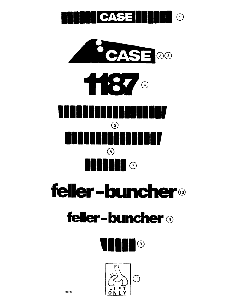 Схема запчастей Case 1187 - (348) - DECALS (05) - UPPERSTRUCTURE CHASSIS