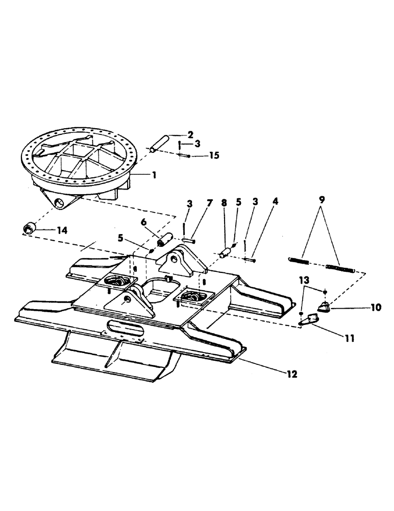 Схема запчастей Case 40BLC - (001) - TURNTABLE LEVELER WITH PINS AND HARDWARE, (USED WITH STANDARD GAUGE TRACK UNITS) (04) - UNDERCARRIAGE