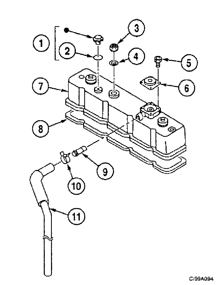 Схема запчастей Case 9007B - (2-34) - CYLINDER HEAD COVER (02) - ENGINE
