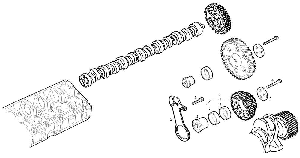 Схема запчастей Case 340 - (01A05000157[001]) - ENGINE - TIMING SYSTEM (10) - ENGINE