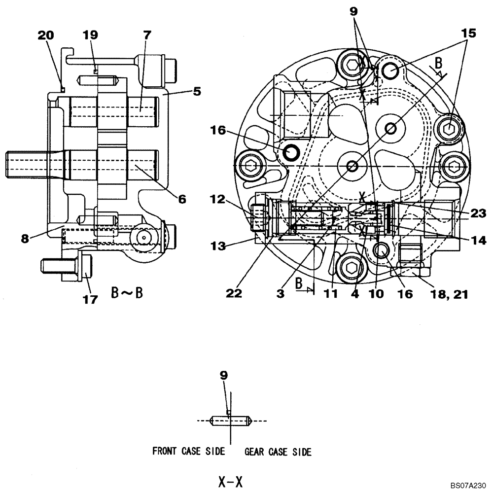 Схема запчастей Case CX160B - (08-88) - KLJ10570 PUMP ASSY, HYDRAULIC - GEAR PUMP ASSY (08) - HYDRAULICS
