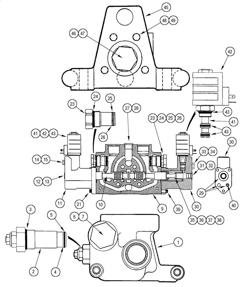 Схема запчастей Case 95XT - (08-50) - CONTROL VALVE, HIGH FLOW, GEAR (08) - HYDRAULICS