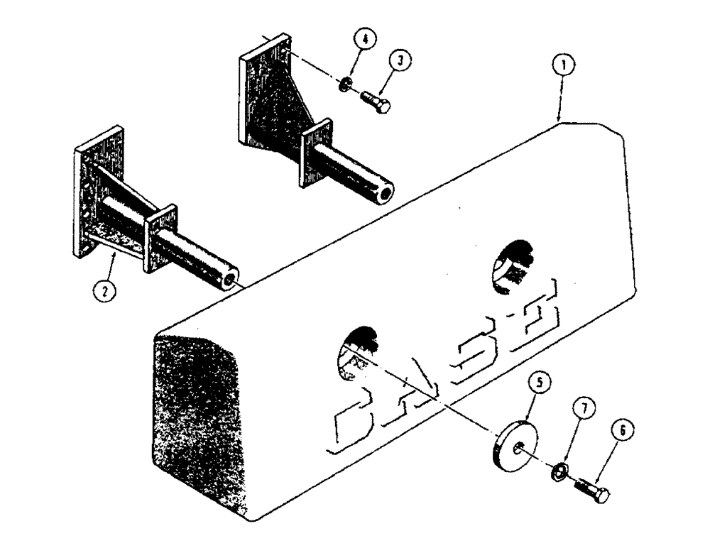 Схема запчастей Case 450 - (256[1]) - REAR COUNTERWEIGHT (05) - UPPERSTRUCTURE CHASSIS