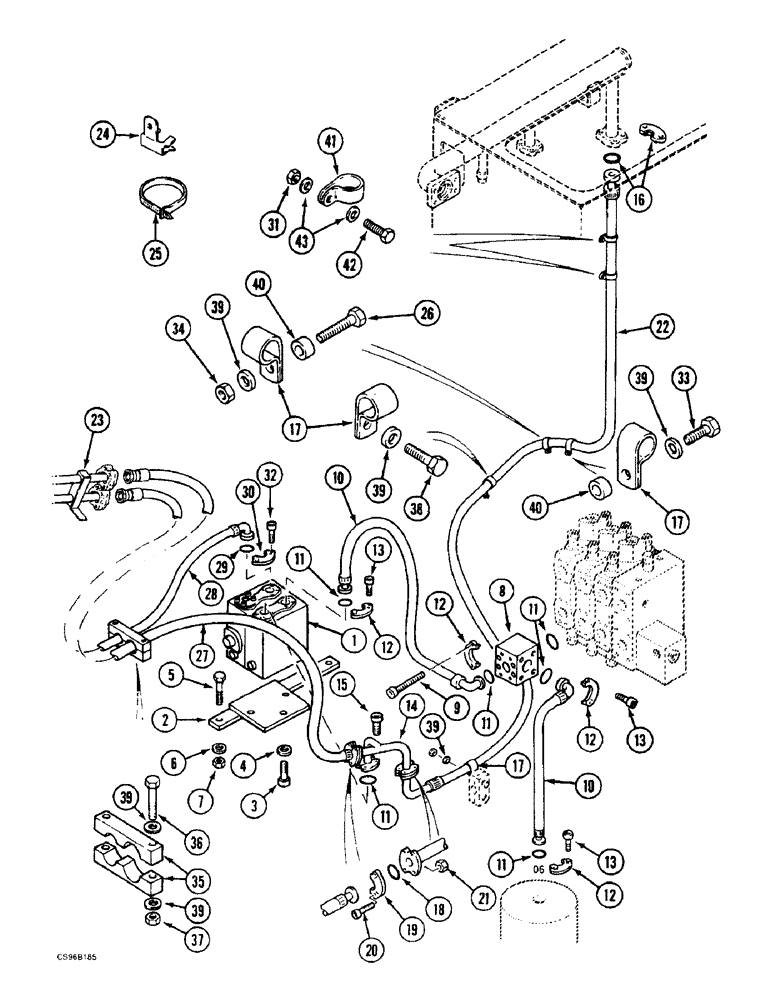 Схема запчастей Case 688BCK - (8E-14) - CIRCUIT - HAMMER, 688B CK(120399-120...) (07) - HYDRAULIC SYSTEM