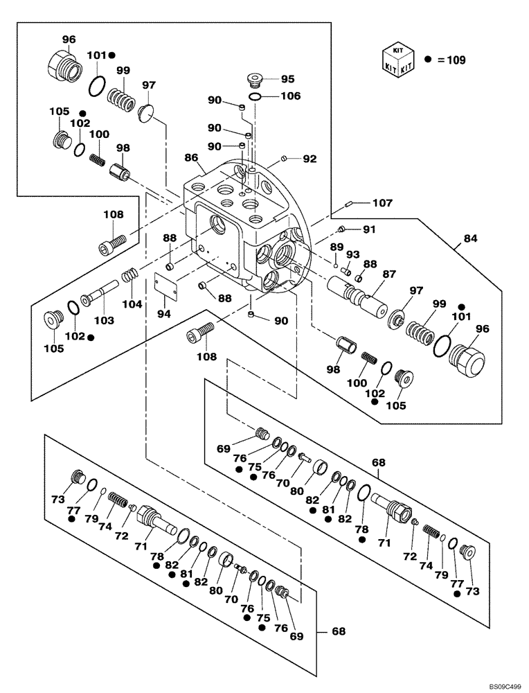 Схема запчастей Case CX80 - (06-05) - TRAVEL MOTOR (06) - POWER TRAIN