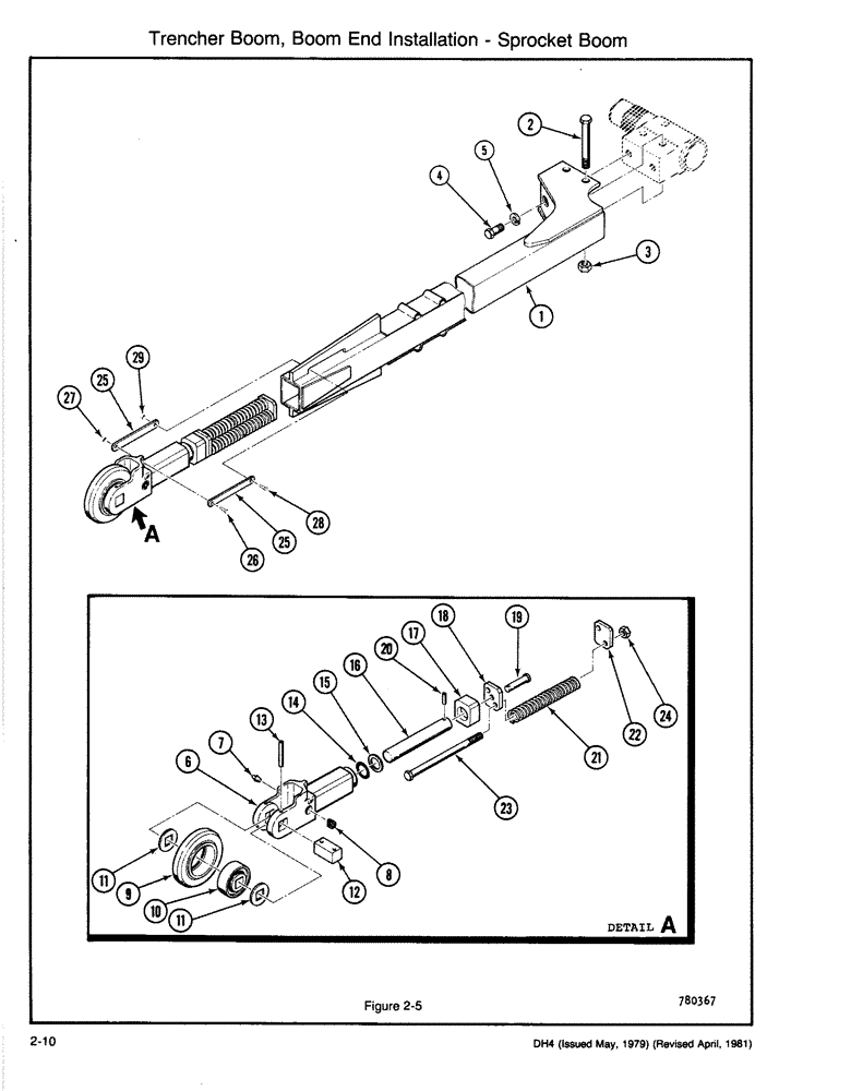 Схема запчастей Case DH4 - (2-10) - TRENCHER BOOM, BOOM END INSTALLATION - SPROCKET BOOM (89) - TOOLS