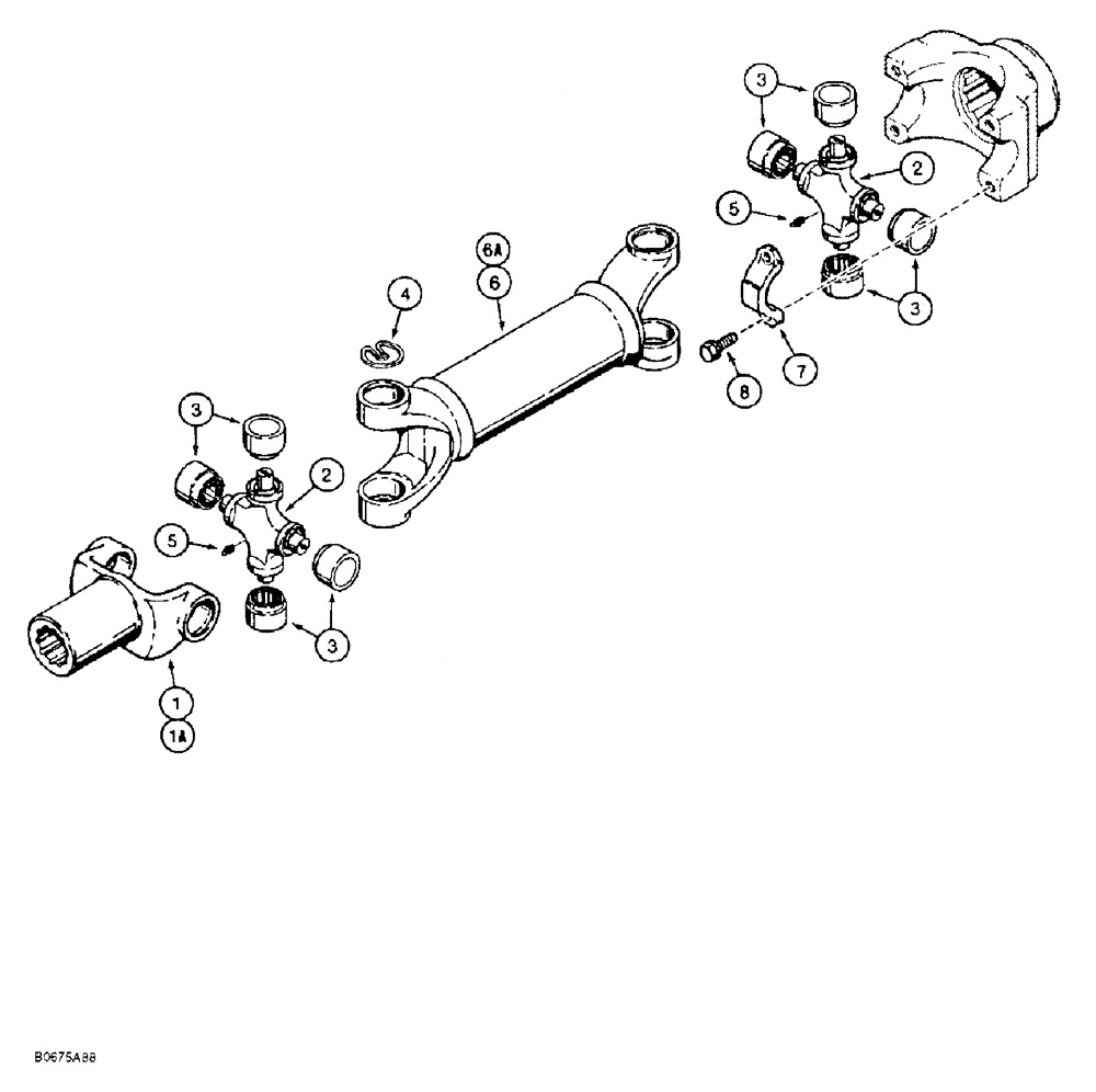Схема запчастей Case 584E - (6-22) - DRIVE SHAFT, POWER SHUTTLE TO TRANSAXLE (06) - POWER TRAIN