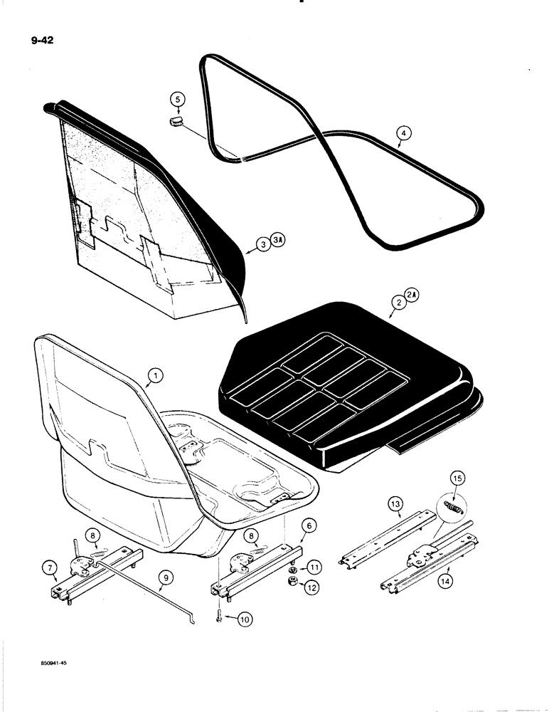 Схема запчастей Case W20C - (9-042) - L109872, L111748, AND L108783 SEAT ASSEMBLIES (09) - CHASSIS/ATTACHMENTS