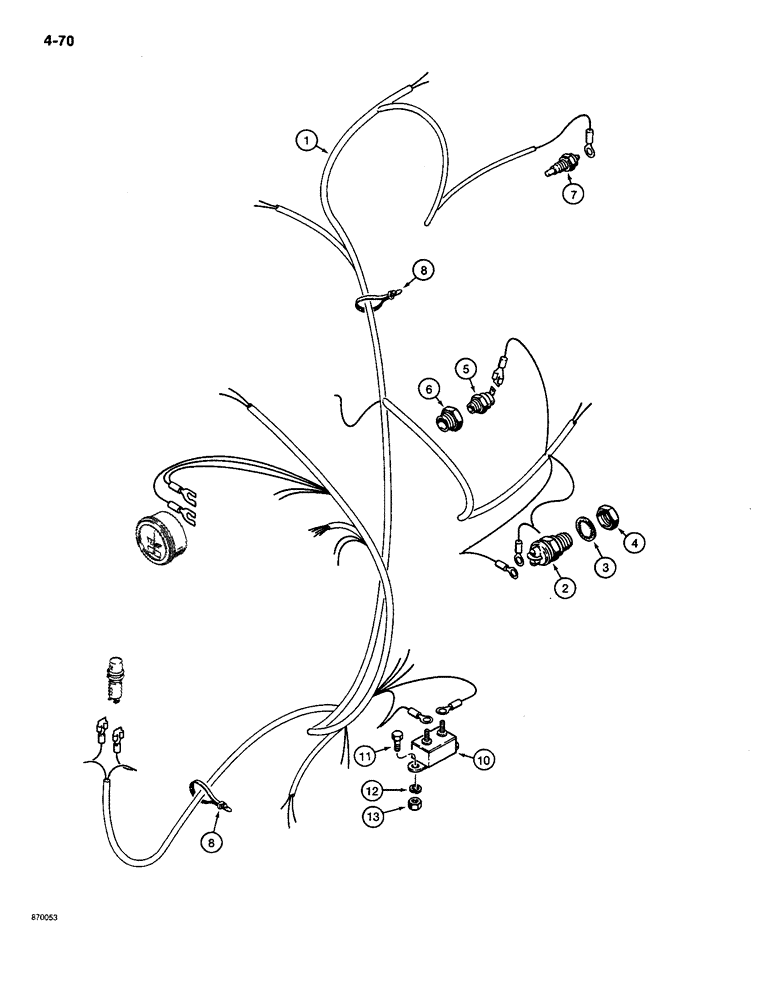 Схема запчастей Case CASE - (4-70) - MAIN WIRING HARNESS AND CONNECTIONS (04) - ELECTRICAL SYSTEMS