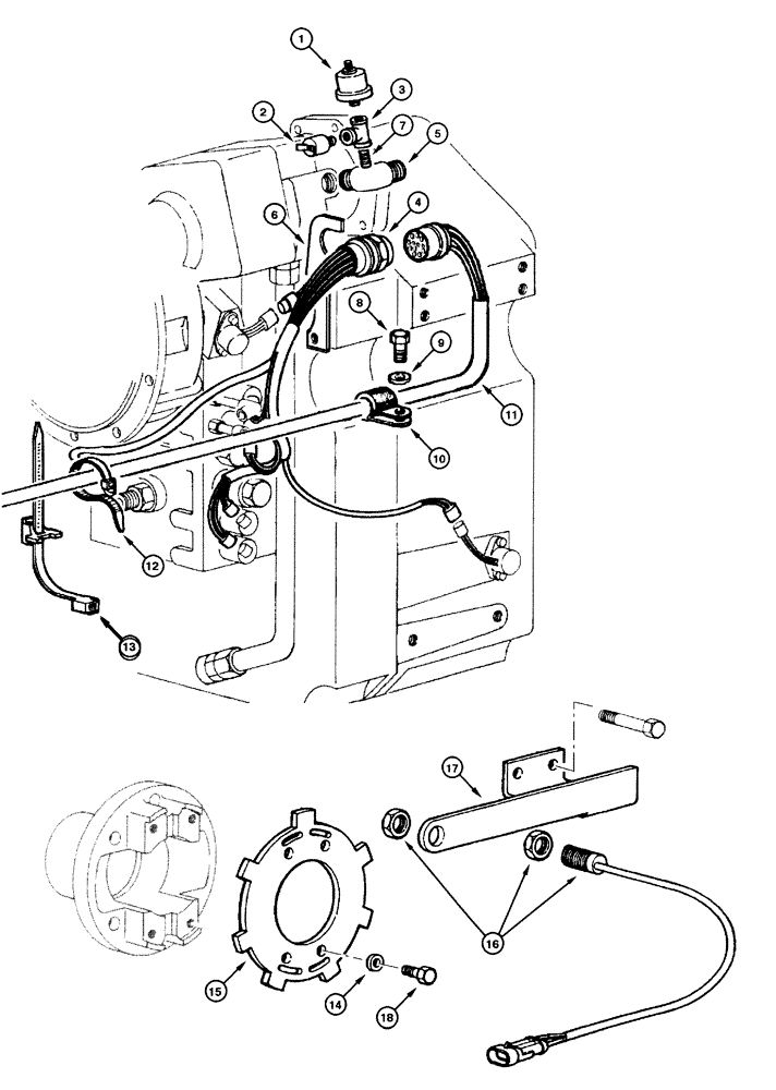 Схема запчастей Case 885 - (04.13[00]) - ELECTRIC SYSTEM - TRANSMISSION (04) - ELECTRICAL SYSTEMS