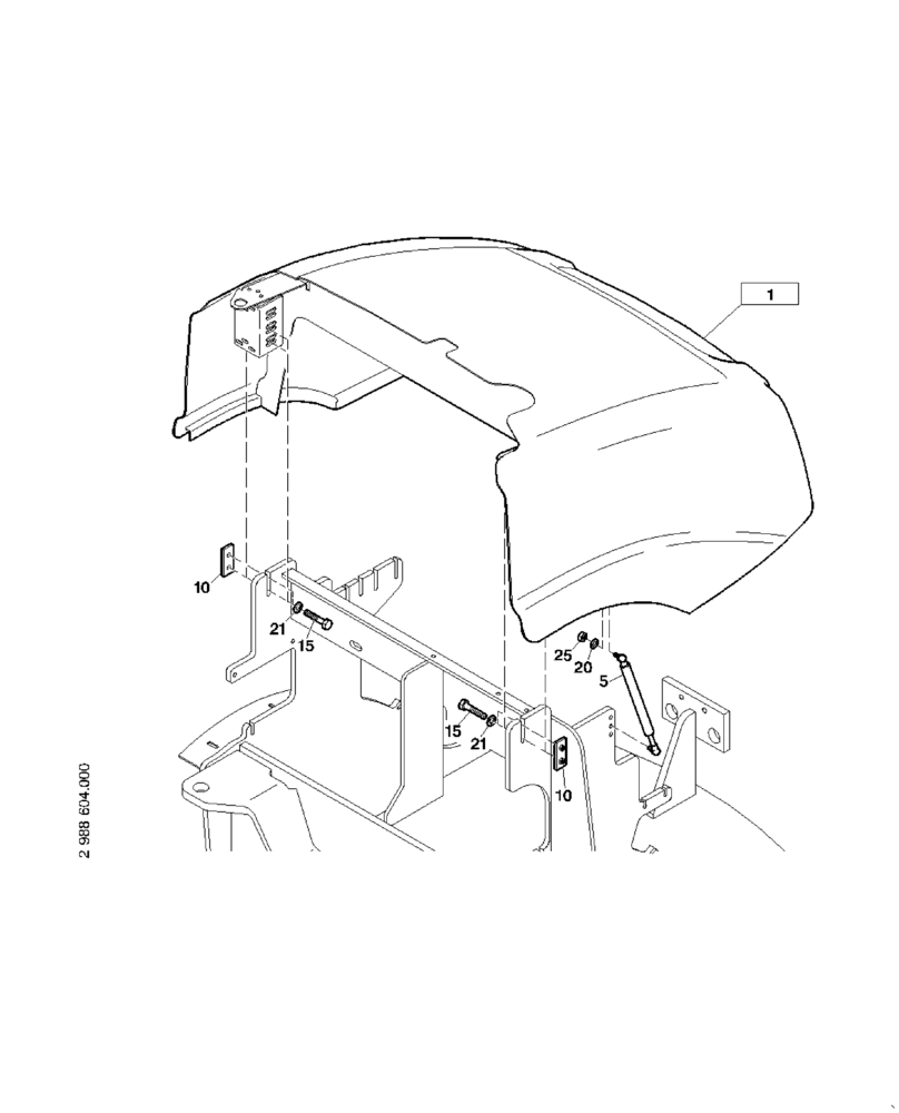 Схема запчастей Case 321D - (36.020[2988604000]) - ENGINE HOOD INSTALLATION (90) - PLATFORM, CAB, BODYWORK AND DECALS