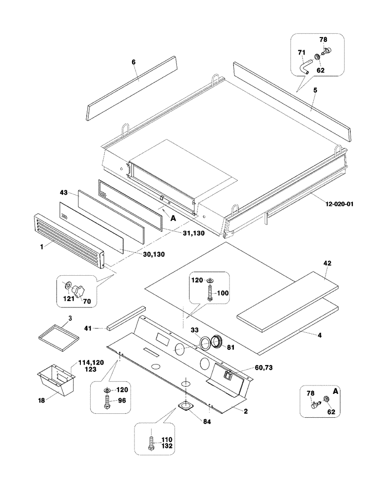 Схема запчастей Case SR15 - (12-020-03[01]) - CAB - ROOF (09) - CHASSIS/ATTACHMENTS