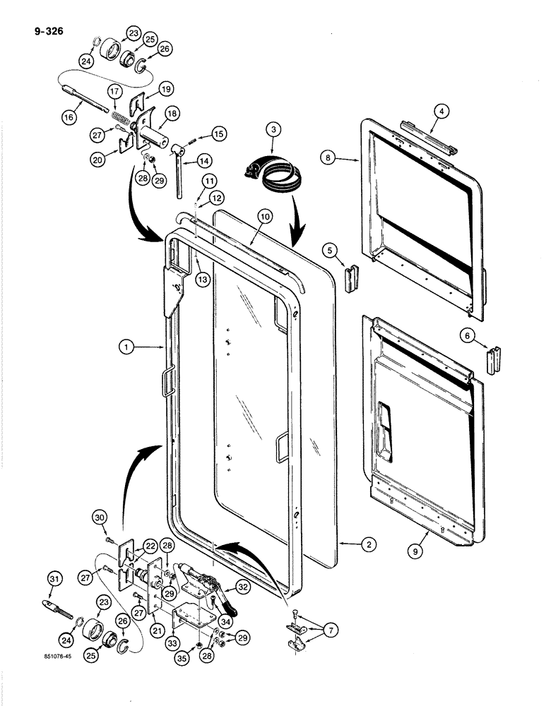 Схема запчастей Case 1080B - (9-326) - CAB WINDSHIELD (09) - CHASSIS
