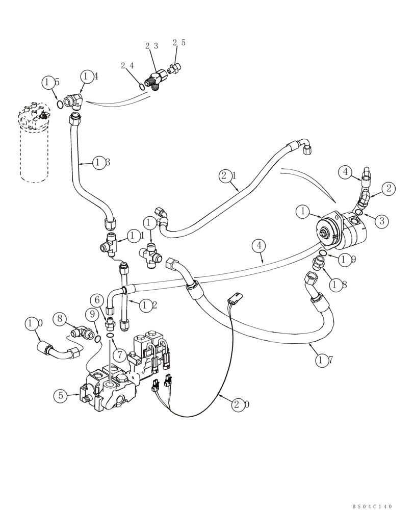 Схема запчастей Case 60XT - (08-25) - HYDRAULICS, ATTACHMENT - HIGH FLOW, GEAR (08) - HYDRAULICS