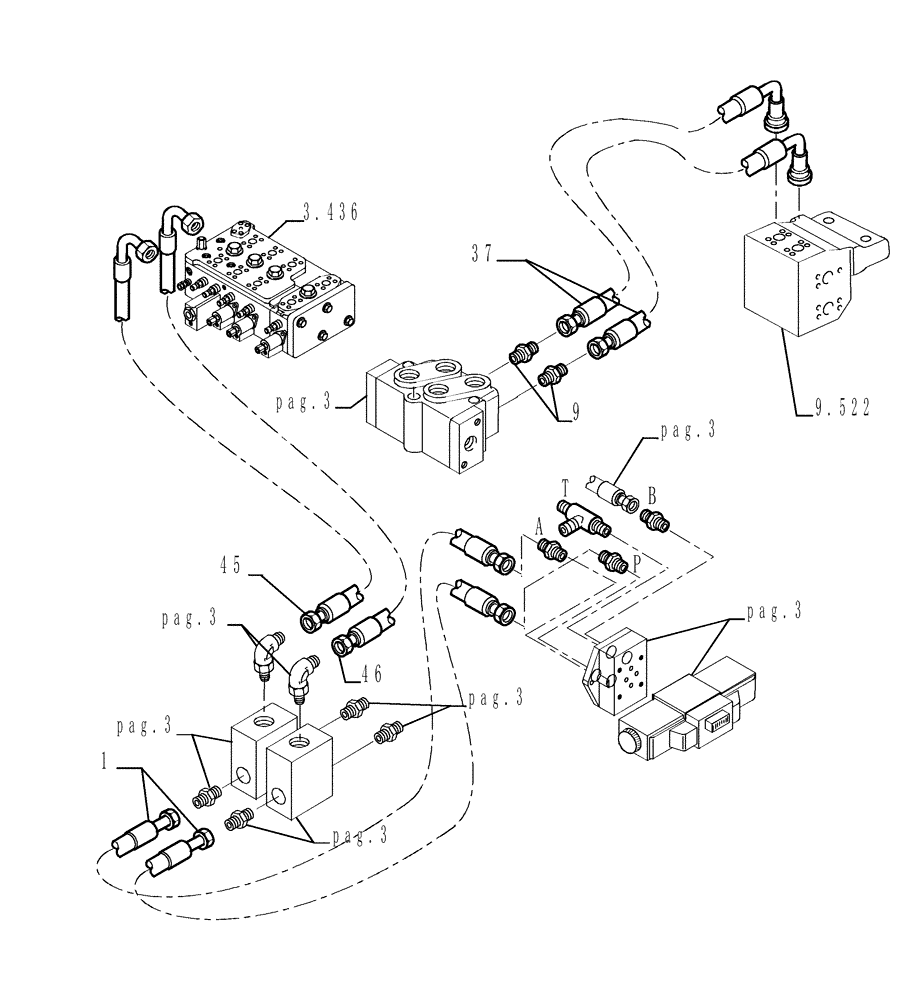 Схема запчастей Case 1850K - (9.478[04]) - HYDRAULIC FUNCTION - PAT- OPTIONAL CODE 784341001 (19) - OPTIONS