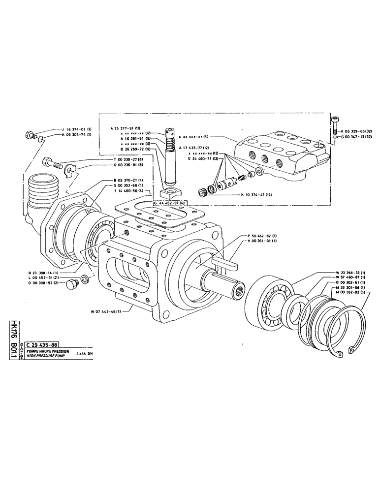 Схема запчастей Case 220 - (173) - HIGH PRESSURE PUMP (07) - HYDRAULIC SYSTEM