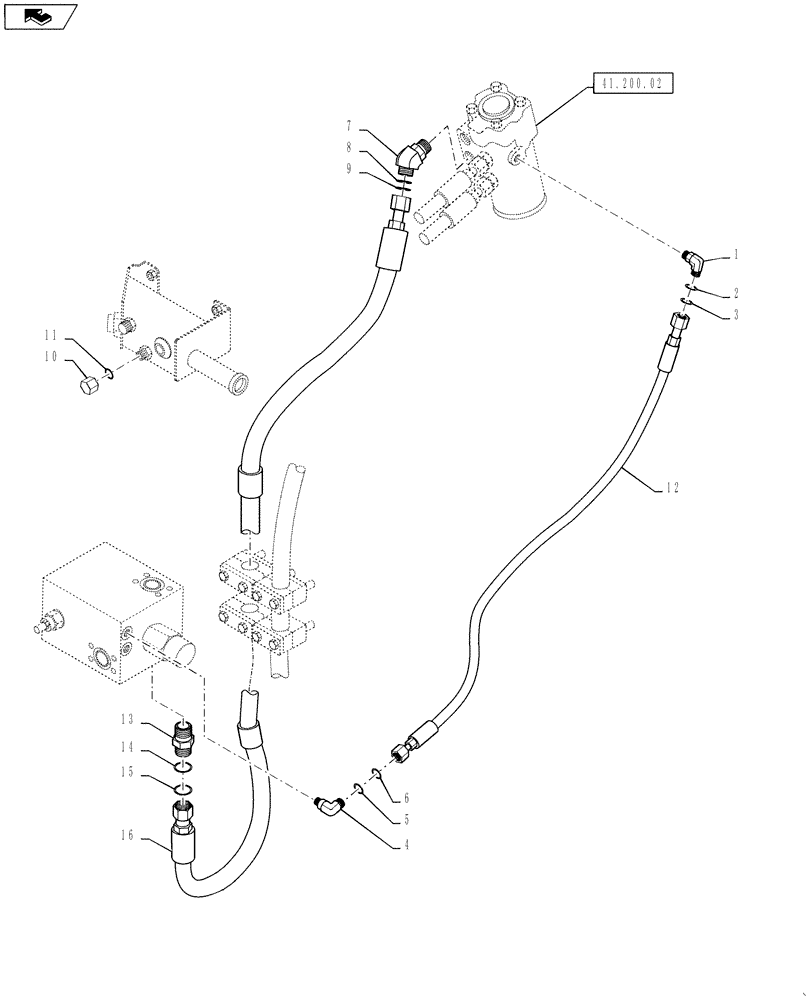 Схема запчастей Case 921F - (41.200.01[01]) - STEERING - HYDRAULICS (41) - STEERING