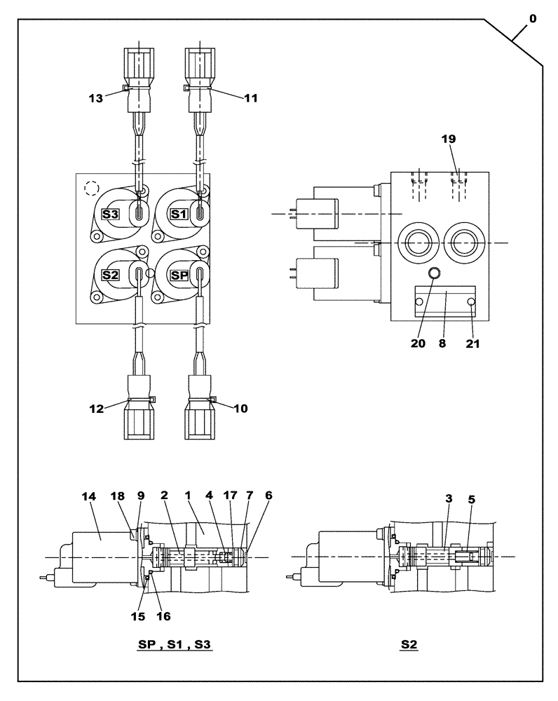Схема запчастей Case CX350C - (08-049[00]) - VALVE SOLENOIDE (08) - HYDRAULICS