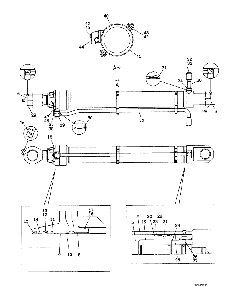 Схема запчастей Case CX800 - (08-82) - CYLINDER ASSY - BUCKET (08) - HYDRAULICS
