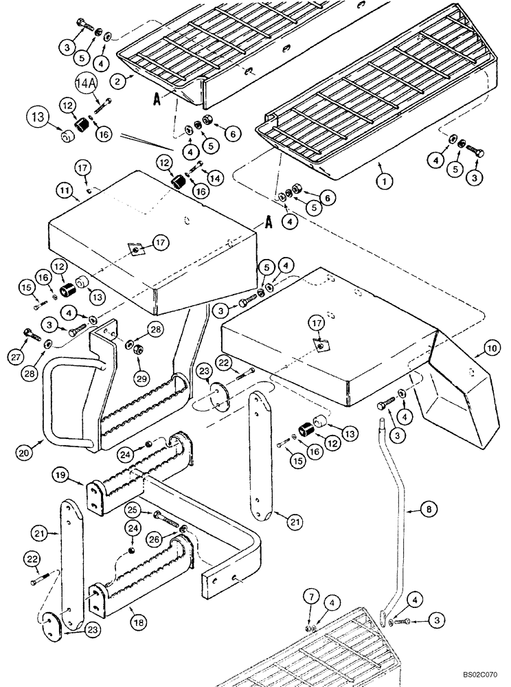 Схема запчастей Case 821C - (09-20) - FENDERS, REAR - STEPS (Nov 18 2008 4:56PM) (09) - CHASSIS