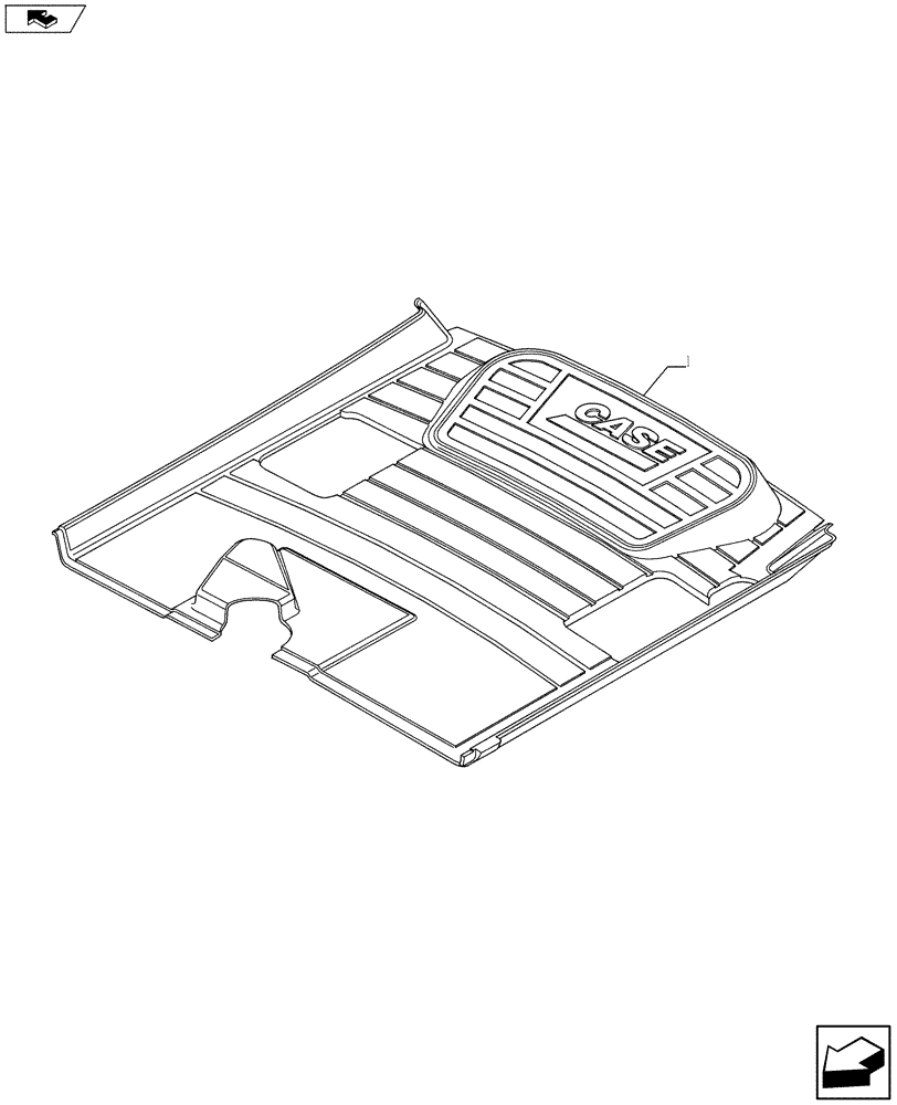 Схема запчастей Case 580SN - (90.110.02) - MAT - FLOOR - FOR PILOT CONTROL, NO ROPS (90) - PLATFORM, CAB, BODYWORK AND DECALS