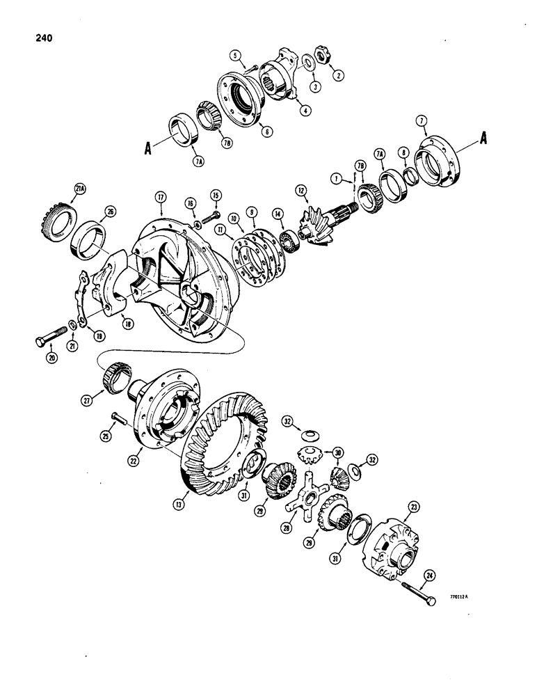 Схема запчастей Case W20B - (240) - L71360 AND L78001 W20B AXLE DIFFERENTIAL (06) - POWER TRAIN