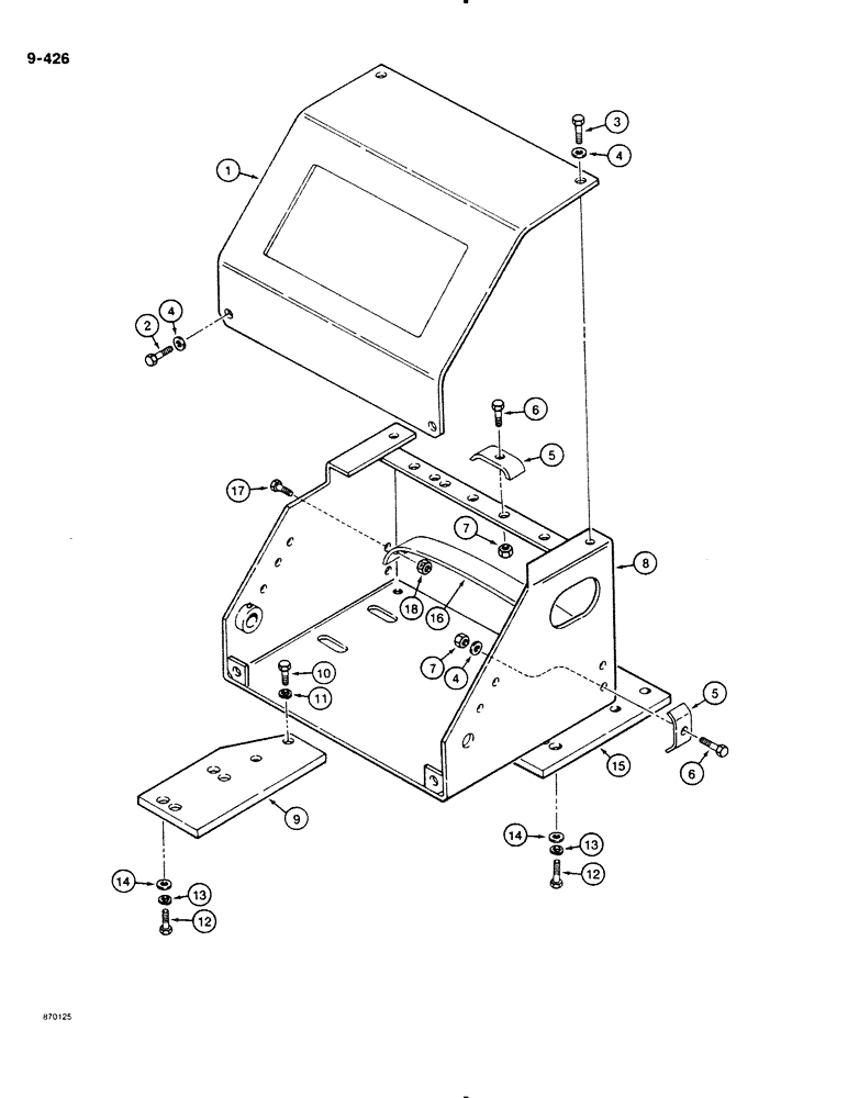 Схема запчастей Case DH4B - (9-426) - REAR MOUNTED BACKHOE CONTROL CONSOLE, HORIZONTAL VALVE (09) - CHASSIS/ATTACHMENTS