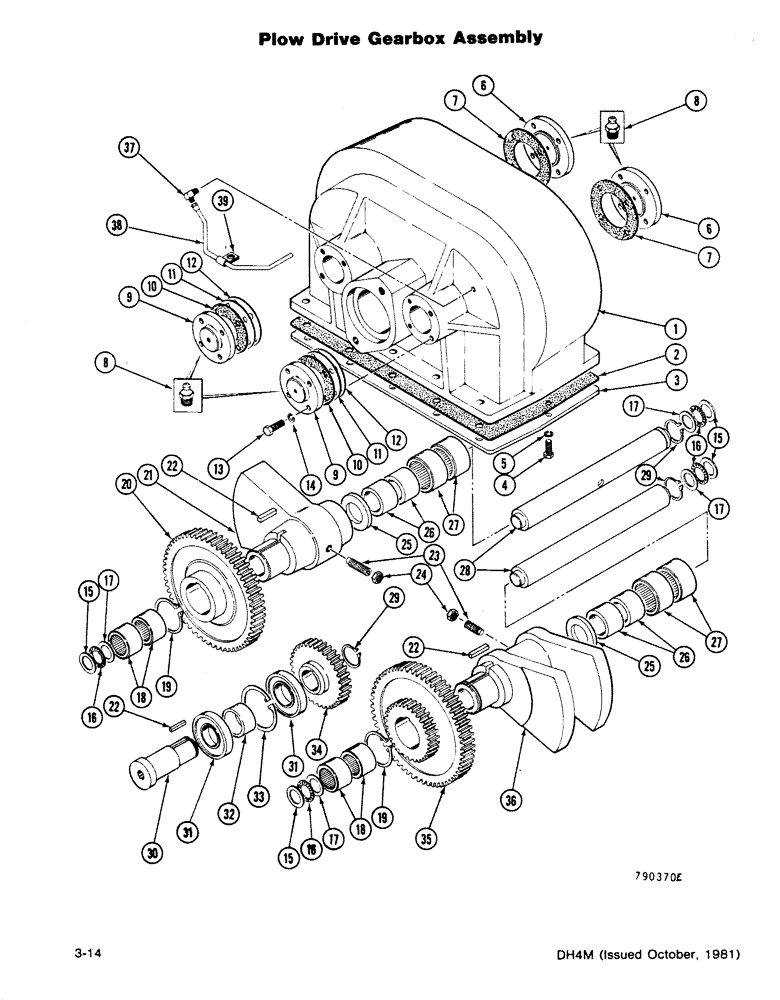 Схема запчастей Case DH4 - (3-14) - PLOW DRIVE GEARBOX ASSEMBLY (89) - TOOLS
