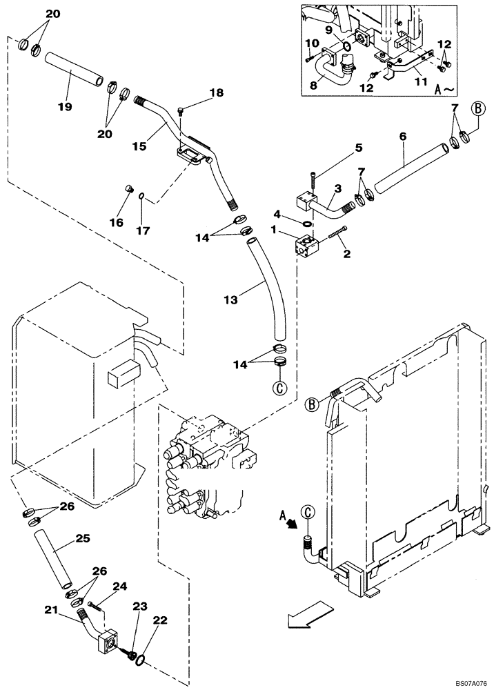 Схема запчастей Case CX160B - (08-07) - HYDRAULICS - RESERVOIR RETURN (08) - HYDRAULICS