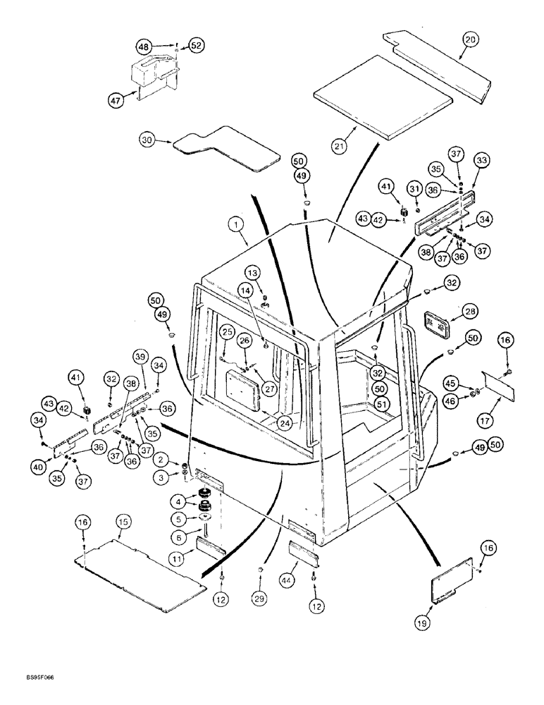 Схема запчастей Case 821B - (9-094) - CANOPY - TAN (09) - CHASSIS/ATTACHMENTS