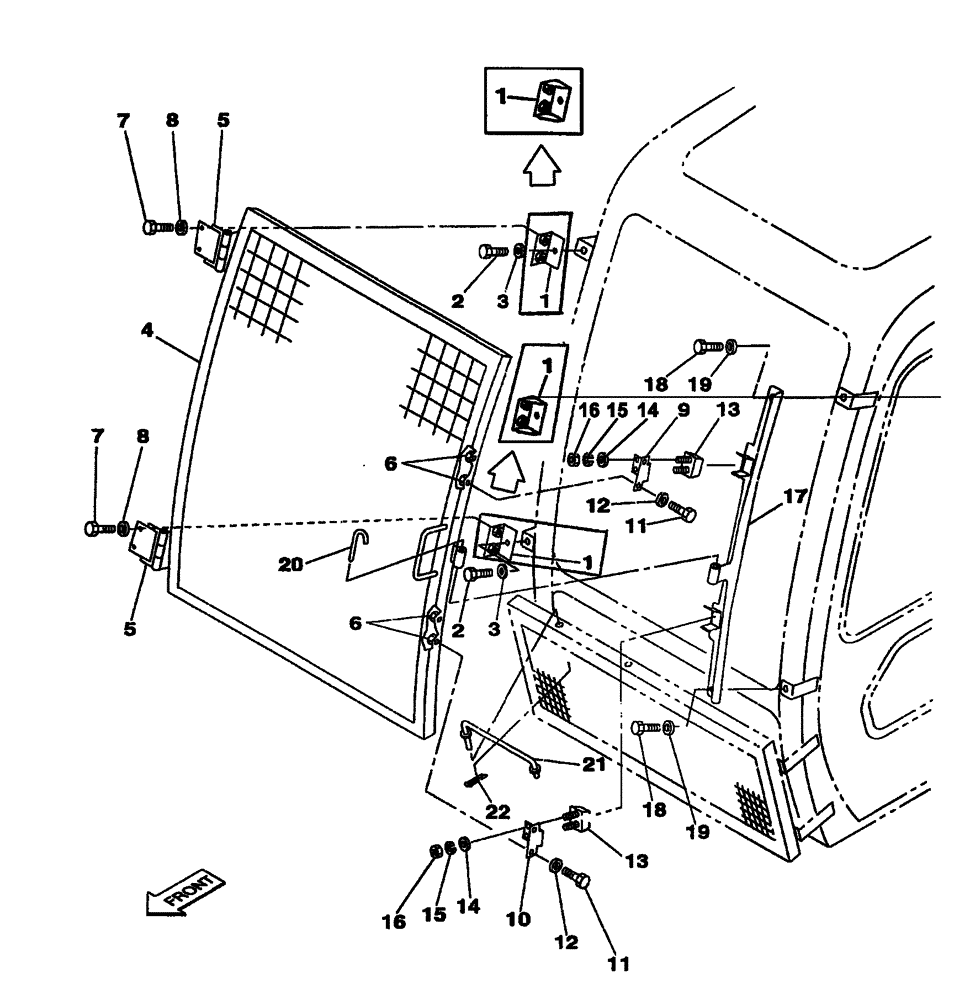 Схема запчастей Case CX350 - (09-093-03[01]) - CAB GUARD (09) - CHASSIS