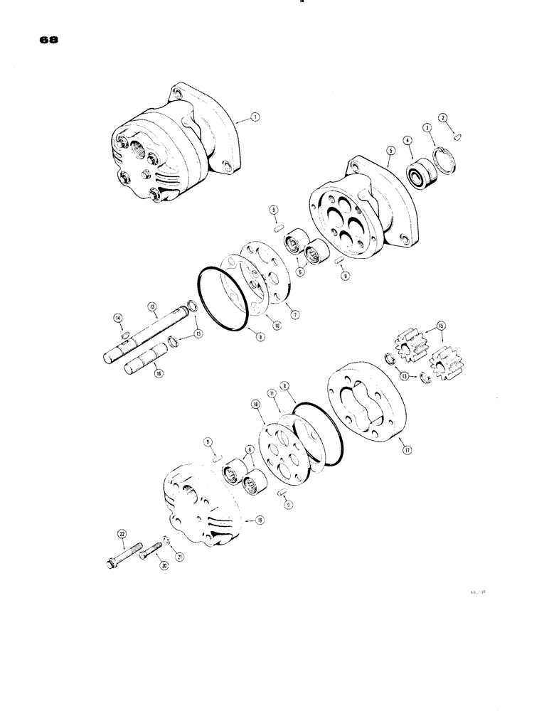 Схема запчастей Case 1150 - (068) - D44094 TORQUE CONVERTER PUMP, USED WITH D42918 AND D49431 TORQUE CONVERTERS (03) - TRANSMISSION