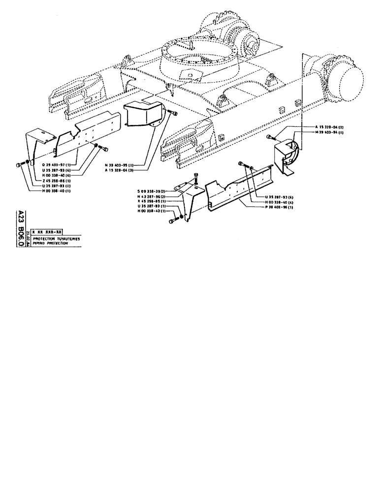Схема запчастей Case 90BCL - (086) - PIPING PROTECTION (04) - UNDERCARRIAGE