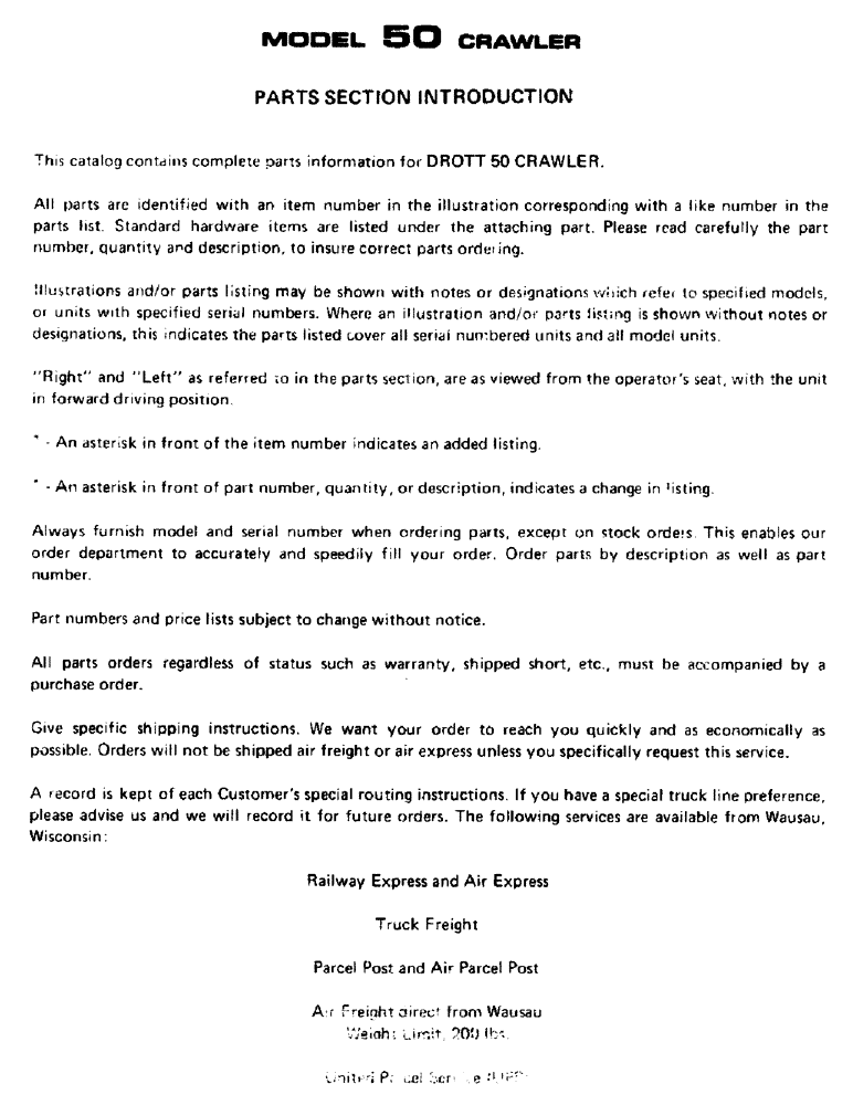 Схема запчастей Case 50 - (005) - MODEL 50 CRAWLER (00) - GENERAL & PICTORIAL INDEX