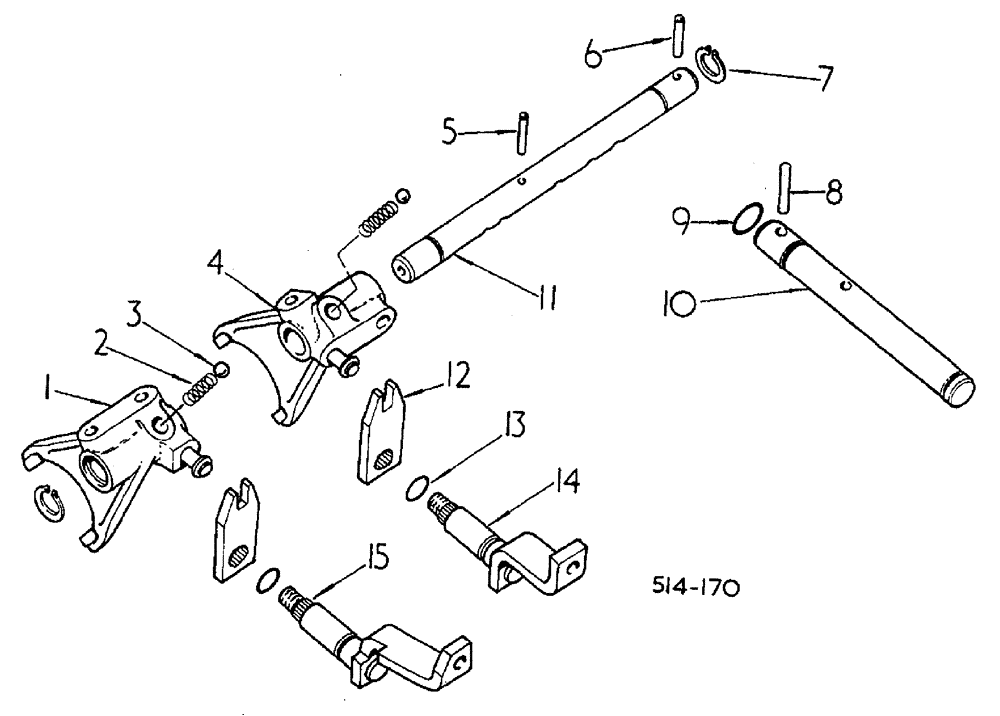 Схема запчастей Case 3400 - (034) - GEAR SHIFT MECHANISM - RANGE TRANSMISSION (21) - TRANSMISSION