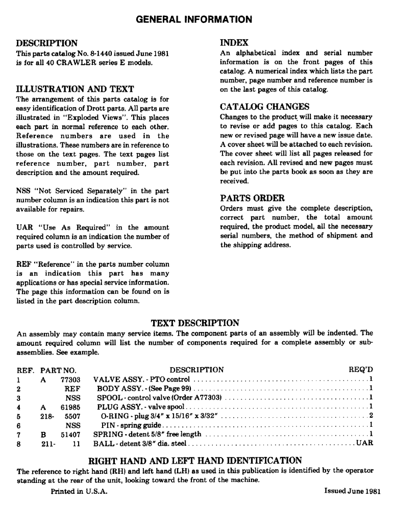 Схема запчастей Case 40 - (002) - GENERAL INFORMATION (00) - GENERAL & PICTORIAL INDEX