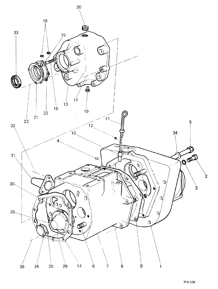 Схема запчастей Case 580F - (074) - GEAR BOX CASE (27) - REAR AXLE SYSTEM