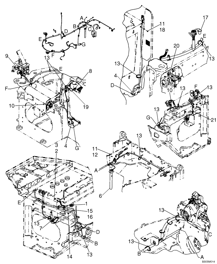 Схема запчастей Case 521D - (04-17B) - HARNESS - REAR CHASSIS - IF USED (04) - ELECTRICAL SYSTEMS