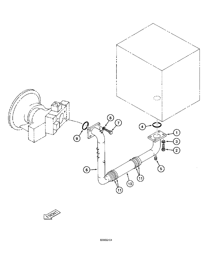 Схема запчастей Case 9060B - (8-010) - RESERVOIR TO PUMP SUCTION LINE (08) - HYDRAULICS
