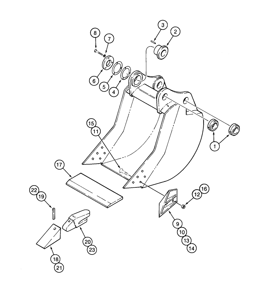 Схема запчастей Case 9040 - (9-68) - H & H BUCKETS, GENERAL PURPOSE AND HEAVY DUTY - STANDARD OR HIGH CAPACITY (09) - CHASSIS