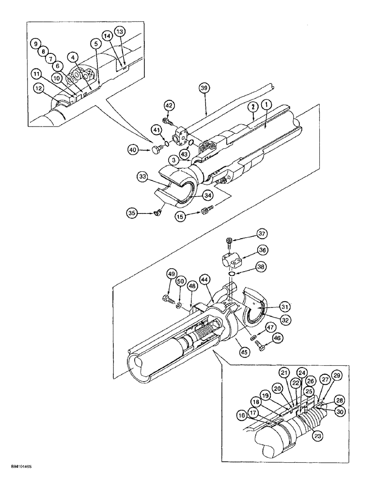 Схема запчастей Case 9010B - (8-136) - ARM CYLINDER, MODELS WITHOUT LOAD HOLD (08) - HYDRAULICS