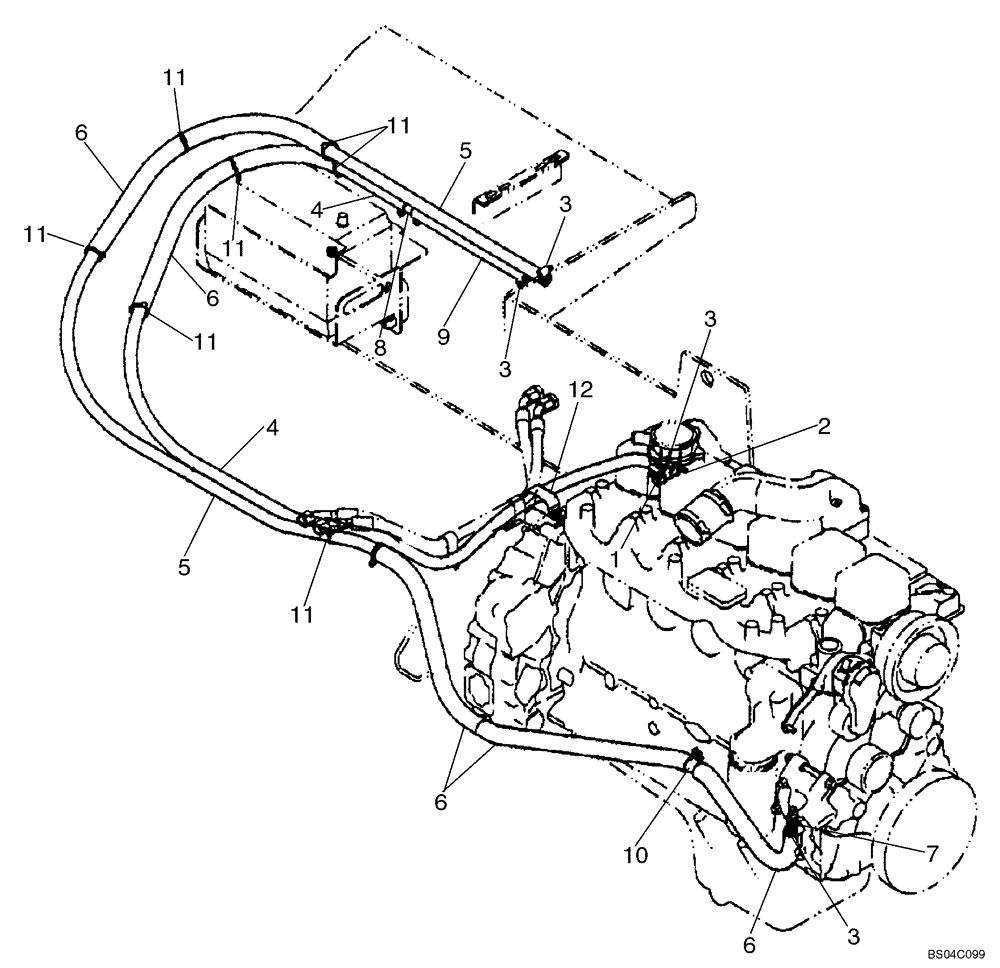 Схема запчастей Case 850K - (09-35) - CAB - HEATING SYSTEM (AT ENGINE) (09) - CHASSIS/ATTACHMENTS