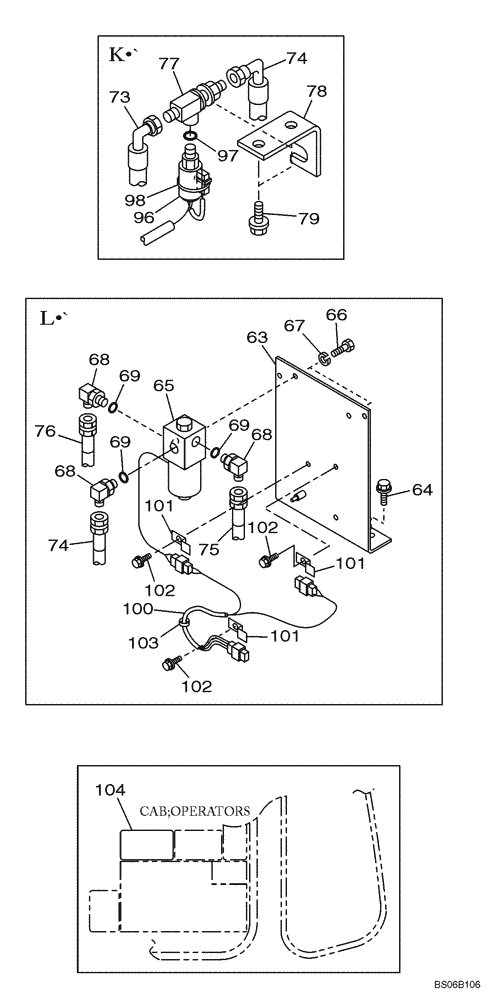 Схема запчастей Case CX700 - (08-043-01[01]) - HYDRAULIC CIRCUIT - SINGLE ACTING CIRCUIT (08) - HYDRAULICS