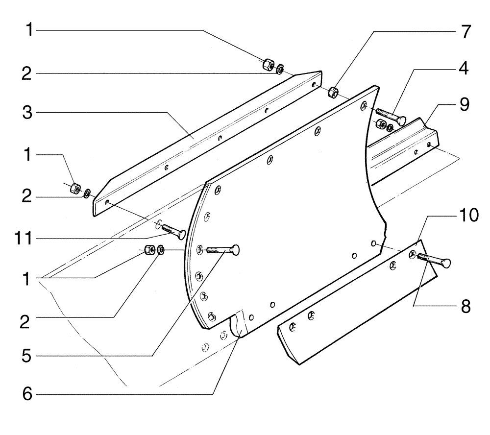 Схема запчастей Case 885B - (09-18[01]) - MOLDBOARD LEFT AND RIGHT EXTENSION (09) - CHASSIS/ATTACHMENTS